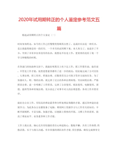 精编年试用期转正的个人鉴定参考范文五篇.docx
