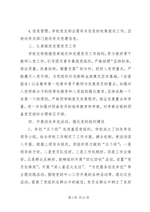 学校党务工作自查报告.docx