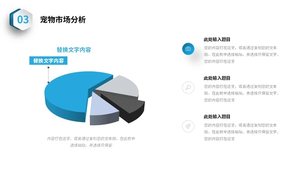 蓝色简约3D立体宠物商业计划书PPT