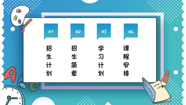 美术英语兴趣班课外班招生简章通用PPT模板