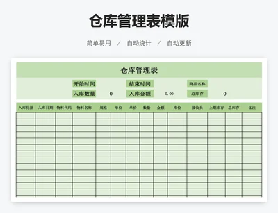 仓库管理表模版