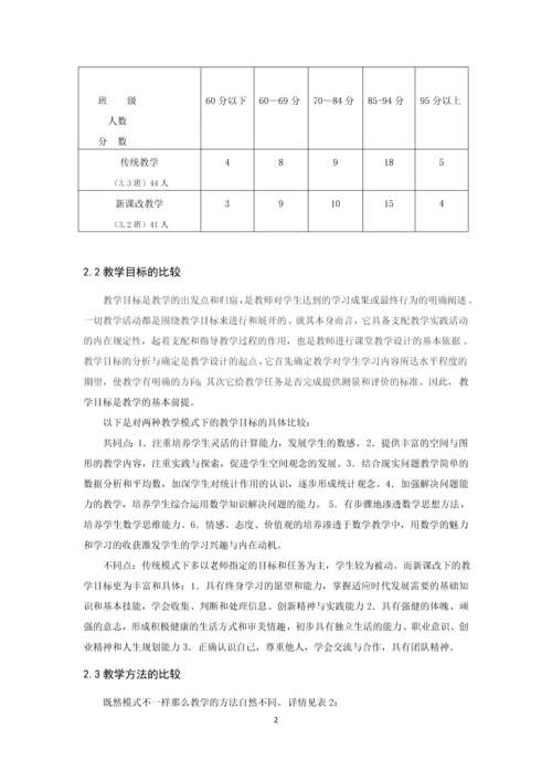 小学数学教学传统模式与新课改模式的比较论文.docx