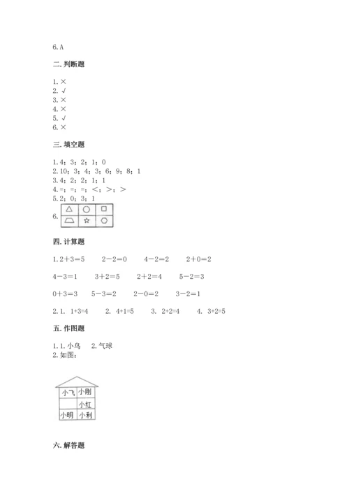 一年级上册数学期中测试卷及完整答案【考点梳理】.docx