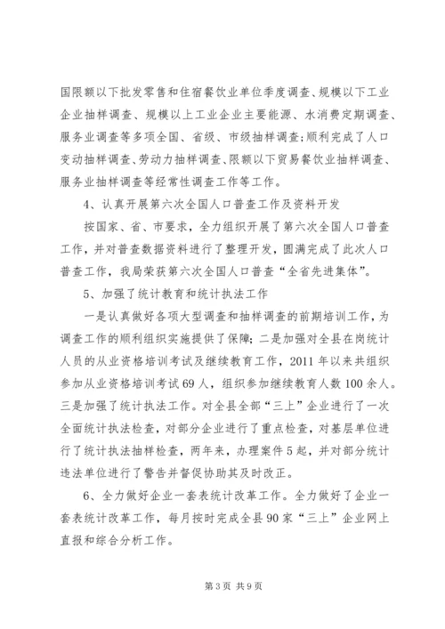 县统计局工作情况汇报.docx