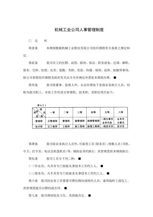 机械工业企业人事管理新版制度.docx