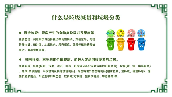 绿色简约风垃圾分类督导员培训课件