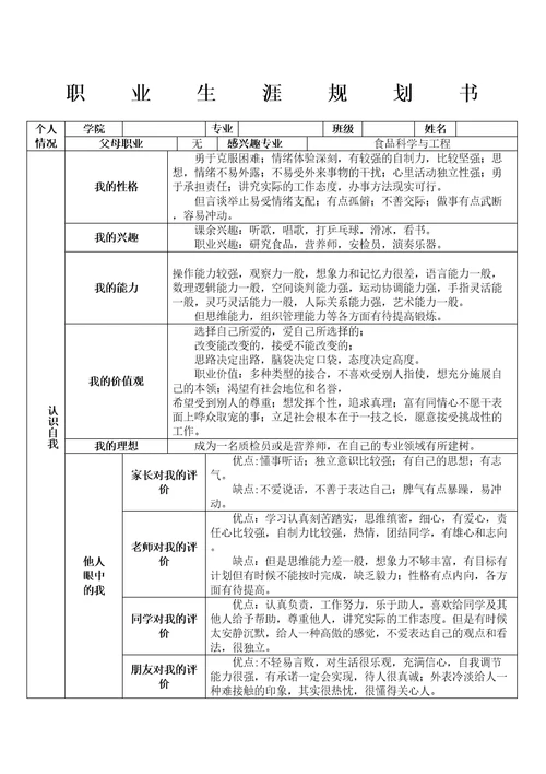 生涯发展与规划