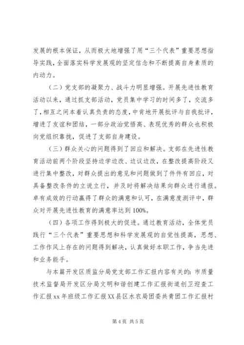 开发区质监分局党支部工作汇报.docx