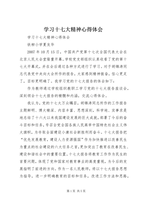学习十七大精神心得体会 (2).docx