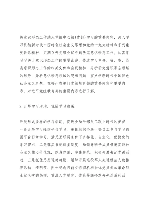 退役军人事务局关于意识形态工作自查情况的汇报.docx