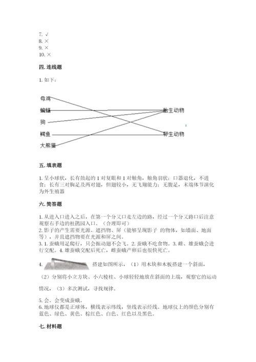 教科版三年级下册科学期末测试卷完美版.docx