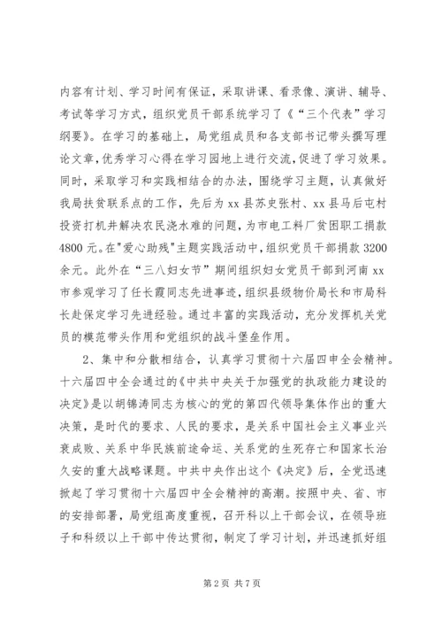 市物价局关于加强基层党支部规范化管理的情况汇报.docx
