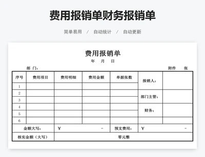 费用报销单财务报销单