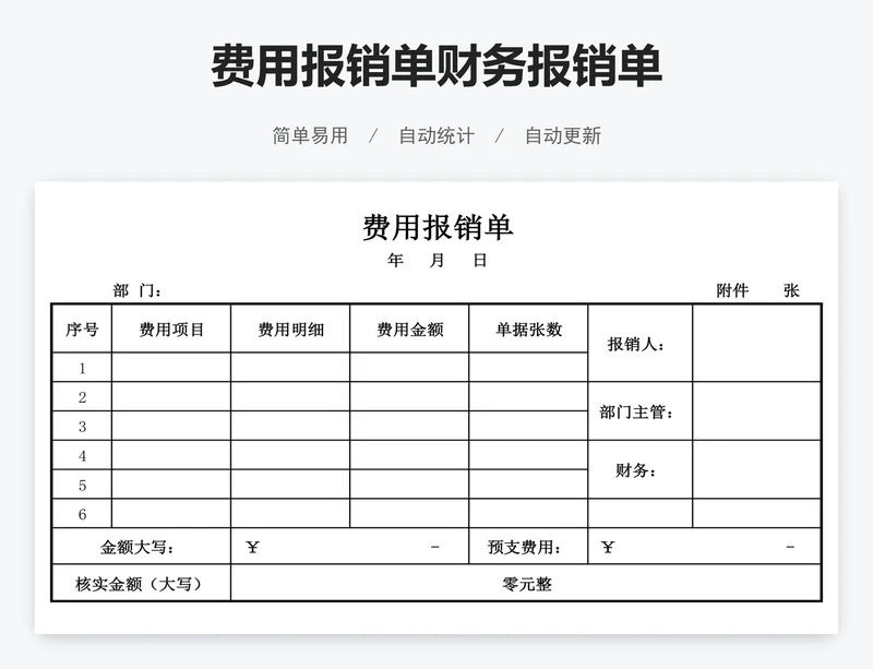 费用报销单财务报销单