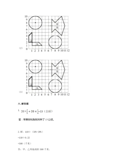 人教版六年级上册数学期末测试卷带答案（名师推荐）.docx