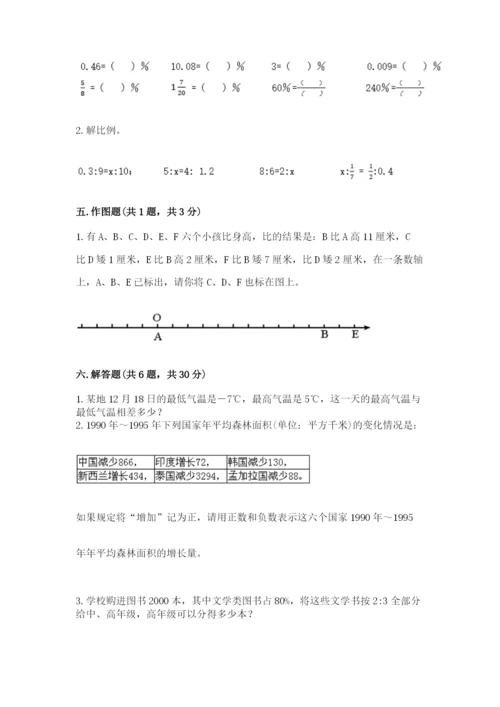 新宾满族自治县六年级下册数学期末测试卷一套.docx