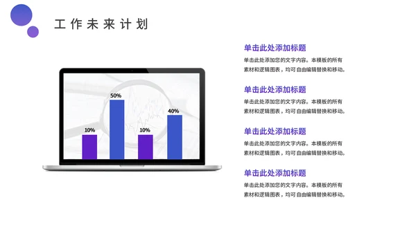 蓝紫渐变色商务工作汇报通用PPT模板