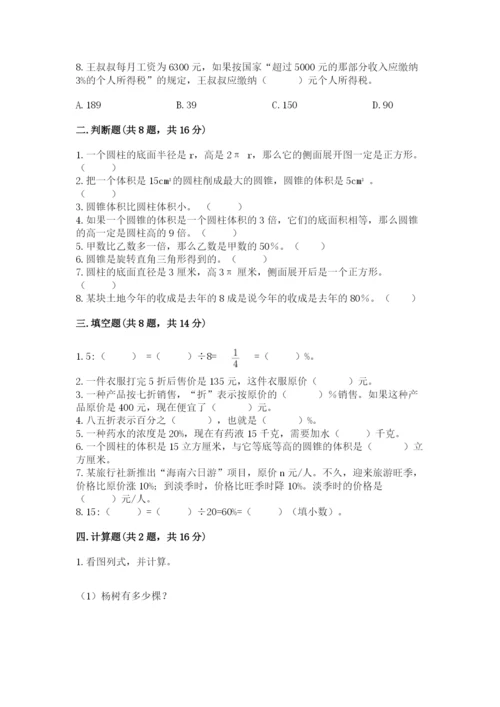 北京版六年级下册数学期中测试卷带答案（名师推荐）.docx