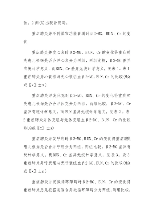 重症肺炎时肾脏损伤的探讨