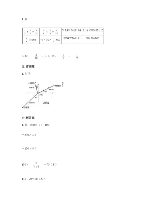 六年级上册数学期末测试卷附答案【夺分金卷】.docx