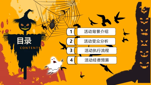 万圣节狂欢夜介绍及流程通用PPT模板