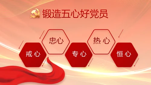 红色爱岗敬业培训做新时代合格党员动态PPT