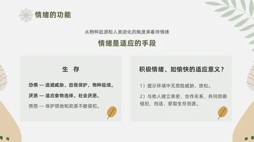 绿色花卉文艺心理学课件PPT情绪管理