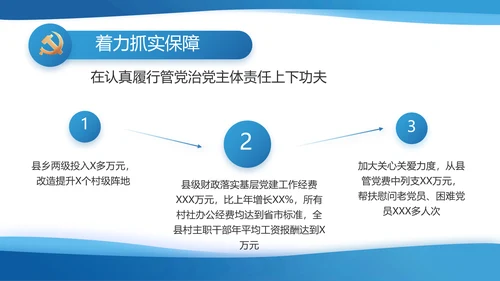 蓝色大气党建党支部年终工作总结PPT