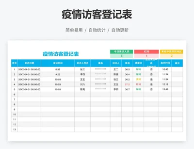 疫情访客登记表