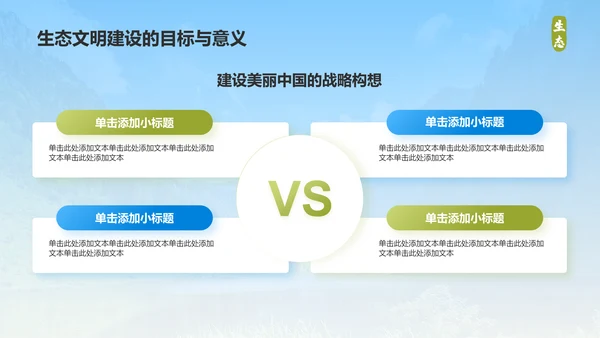 黄色商务风绿水青山就是金山银山生态文明建设PPTPPT模板
