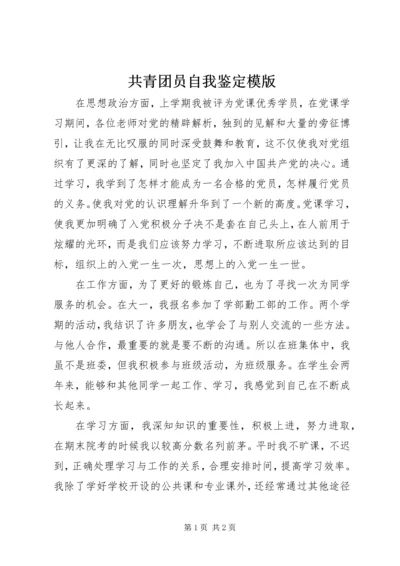 共青团员自我鉴定模版精编.docx