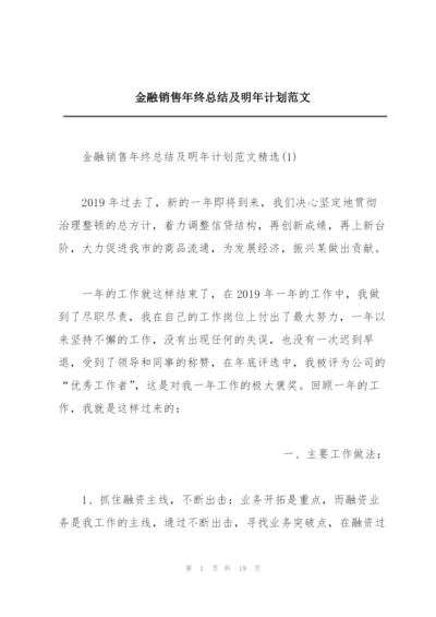 金融销售年终总结及明年计划范文.docx