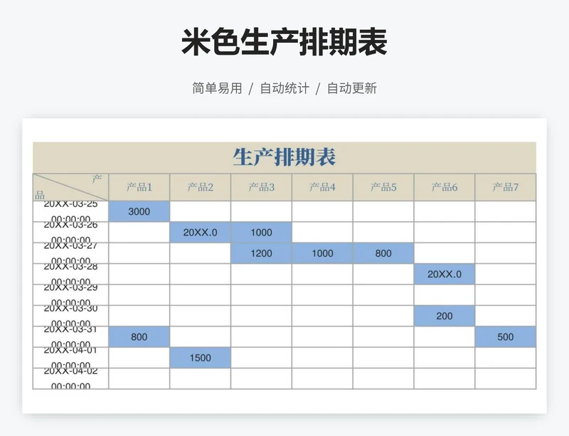 米色生产排期表