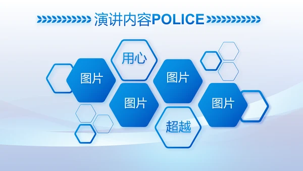 蓝色大气公安警察工作总结计划PPT