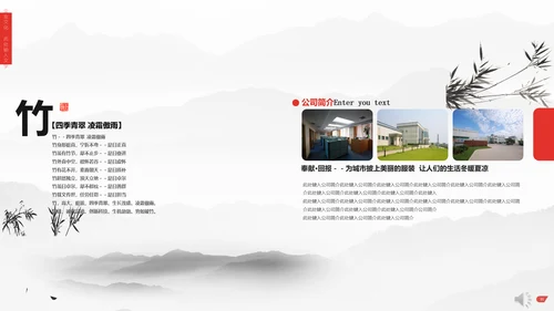 清雅高远文人雅仕集团介绍通用PPT模板