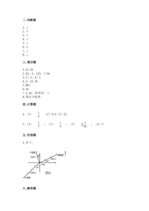 人教版六年级上册数学期末测试卷精品【易错题】.docx