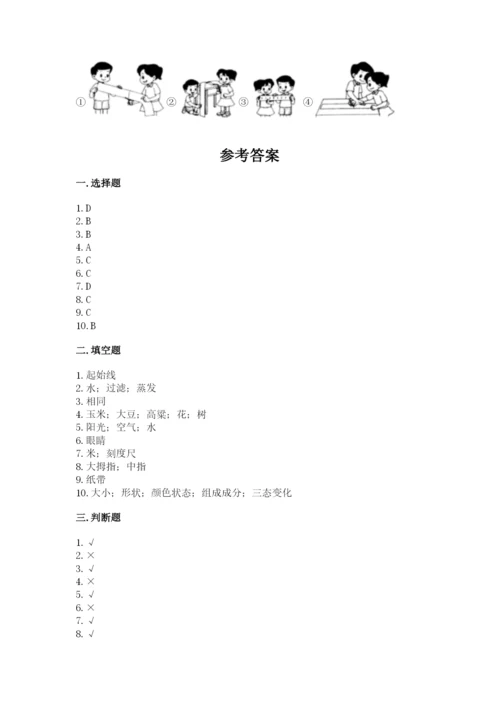 教科版一年级上册科学期末测试卷a4版可打印.docx