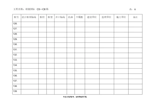 人工挖孔桩签证表