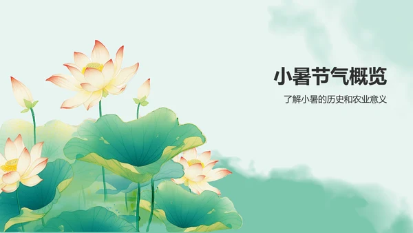 绿色水墨风二十四节气——小暑PPT模板