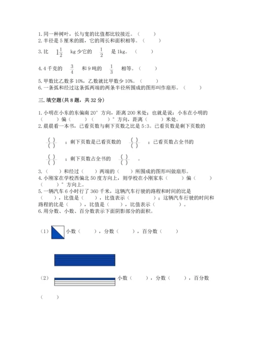 六年级上册数学期末测试卷及参考答案【突破训练】.docx