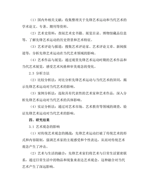 先锋艺术运动对当代艺术的影响