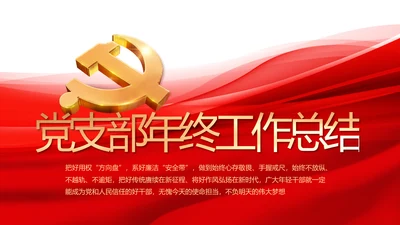 党建党支部年终工作总结汇报PPT党课