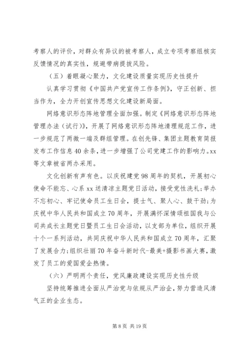 党建设暨全面从严治党大会上的工作报告.docx