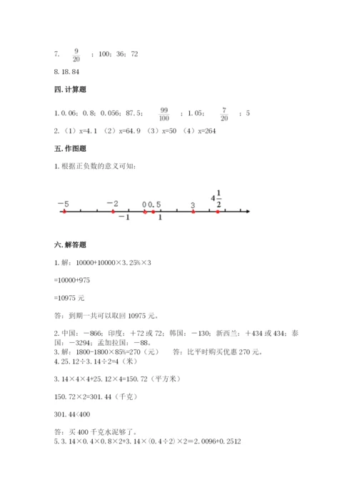 人教版六年级下册数学期末测试卷附答案ab卷.docx