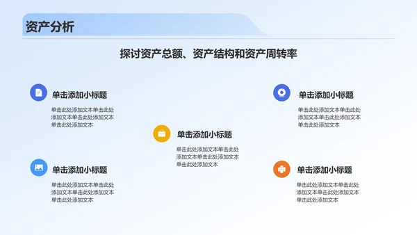 蓝色3D风财务分析报告PPT模板