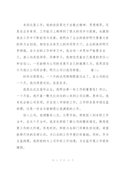 销售助理试用期满转正工作总结三篇.docx