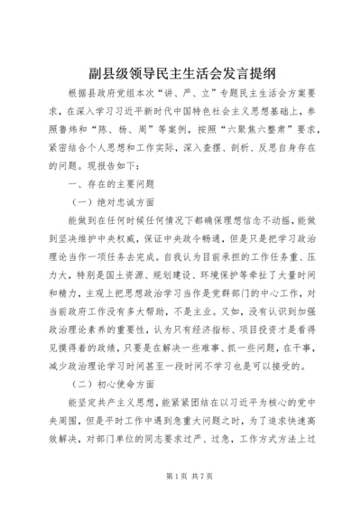 副县级领导民主生活会发言提纲.docx