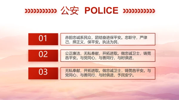 红色大气公安警察风采展示动态PPT
