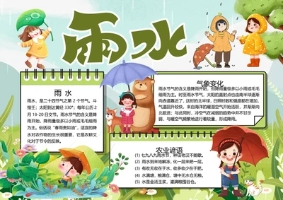 二十四节气雨水word小报