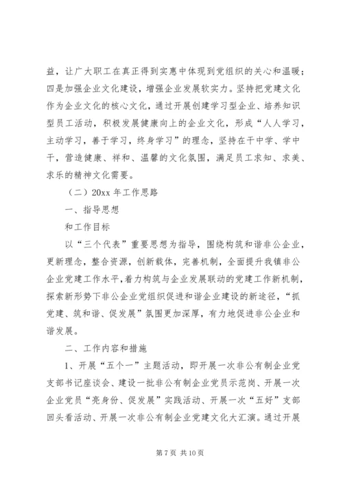 乡镇年度非公党建工作总结暨工作安排.docx